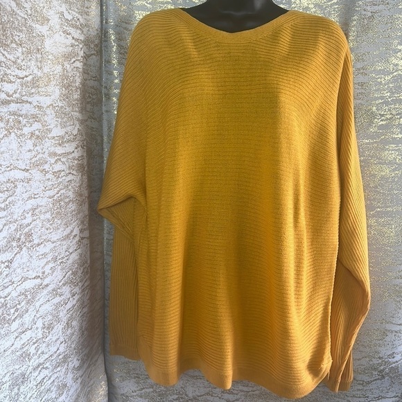 Ardene Mustard Yellow Ribbed Dolman Sweater Size L - Picture 4 of 14